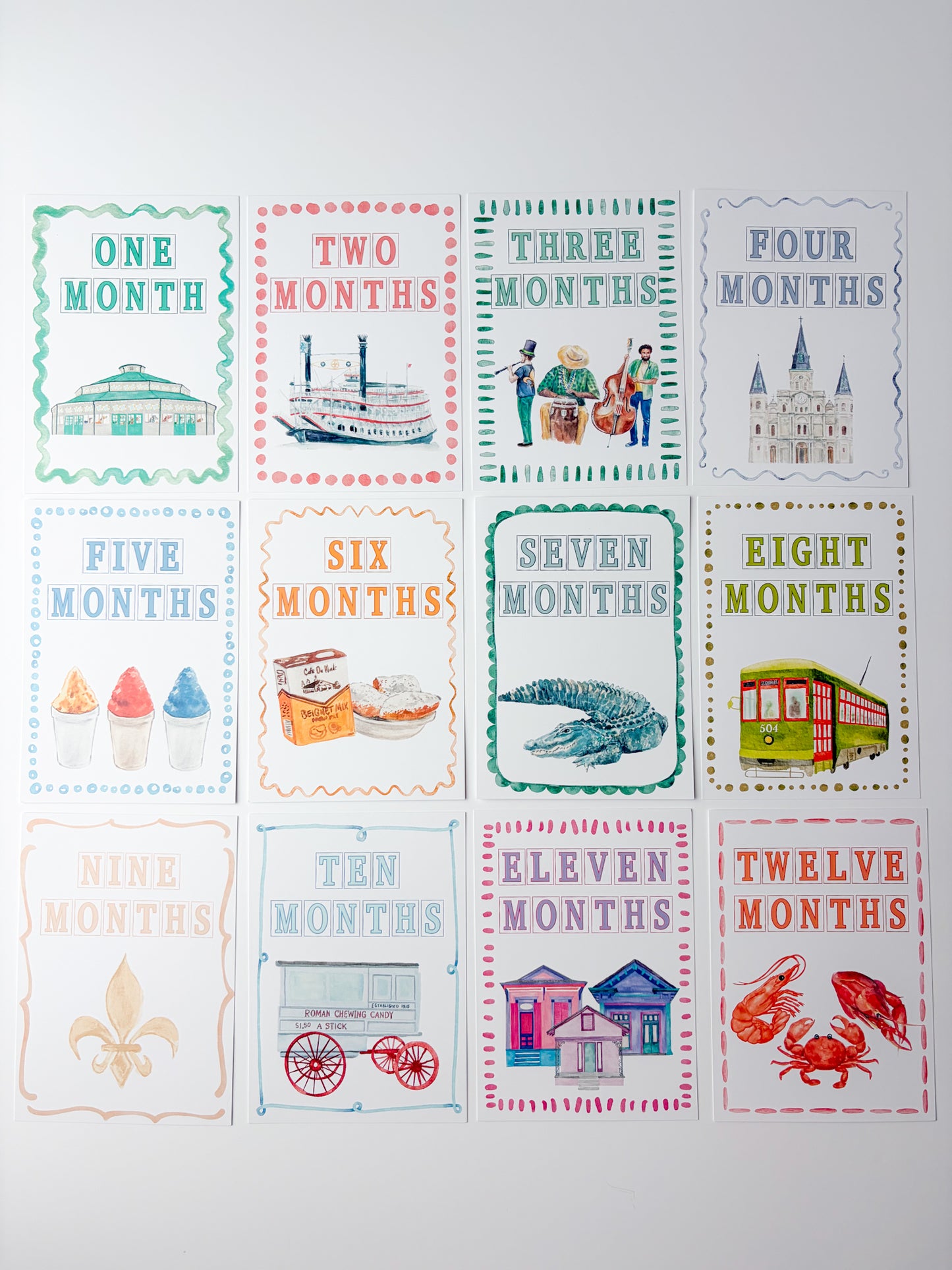 NOLA Baby Milestone Cards