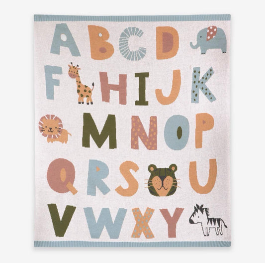 blue alphabet blanket