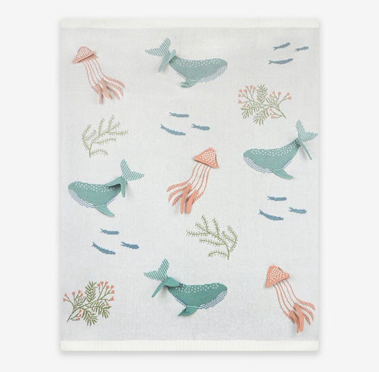ocean animals blanket and lovey gift box set